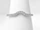 Platinum Diamond Matching Curve Wedding Band, Anniversary Band, Handmade 0.19 Carat