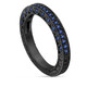 Sapphire Half Eternity Wedding Band, Sapphire Anniversary Ring 0.38 Carat 14K Black Gold Vintage Style Unique Certified Handmade