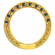 Sapphire Half Eternity Wedding Band, Sapphire Anniversary Ring 0.38 Carat 14K Yellow Gold Unique Certified Handmade