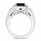 Princess Cut Black Diamond Halo Engagement Ring 2.64 Carat Twisted Infinity 14K White Gold ,Yellow Gold, Rose Gold Handmade