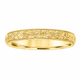 Nature Inspired Hand Engraved Wedding Band 14K Yellow Gold Vintage Anniversary Ring 3mm Handmade