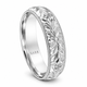 Platinum Floral Hand Engraved Men’s Wedding Band Vintage Wedding Ring 6mm Handmade