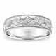 Platinum His and Hers Hand Engraved Wedding Bands, Matching Couple Rings Vintage Handmade