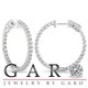 2.10 Carat Inside Out Diamond Hoop Earrings, 1 Inch 14K White Gold Certified 2.10 Carat Inside Out Diamond Hoop Earrings, 1 Inch 14K White Gold Certified