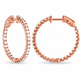 2.10 Carat Inside Out Diamond Hoop Earrings, 1 Inch 14K White Gold Yellow Or Rose Gold Certified