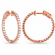 2.10 Carat Inside Out Diamond Hoop Earrings, 1.25 Inch 14K White Gold Yellow Or Rose Gold Certified