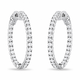 2.10 Carat Inside Out Diamond Hoop Earrings, 1 Inch 14K White Gold Yellow Or Rose Gold Certified