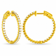 2.10 Carat Inside Out Diamond Hoop Earrings, 1 Inch 14K White Gold Yellow Or Rose Gold Certified
