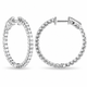 2.10 Carat Inside Out Diamond Hoop Earrings, 1 Inch 14K White Gold Yellow Or Rose Gold Certified