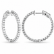 2.10 Carat Inside Out Diamond Hoop Earrings, 1.25 Inch 14K White Gold Yellow Or Rose Gold Certified