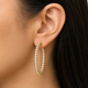 2.10 Carat Inside Out Diamond Hoop Earrings, 1 Inch 14K White Gold Yellow Or Rose Gold Certified