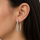 2.10 Carat Inside Out Diamond Hoop Earrings, 1 Inch 14K White Gold Yellow Or Rose Gold Certified