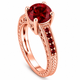 2.25 Carat Unique Garnet Engagement Ring 14K Yellow Gold, Rose Gold White Gold Birthstone Certified Handmade