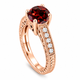 Garnet and Diamond Filigree Engagement Ring 2.15 Carat Vintage Unique Anniversary 14K Yellow Gold Rose Gold or White Gold Handmade