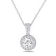 1.23 Carat Diamond Halo Pendant Necklace GIA Certified 14K White Gold or Yellow Gold Handmade
