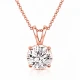 1.01 Carat GIA Certified Diamond Solitaire Pendant Necklace 14K White Gold, Yellow Gold Or Rose Gold Handmade