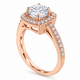 Diamond Halo Engagement Ring, 18K Yellow Gold, White Gold, Rose Gold Or Black Gold Vintage Style 1.38 Carat F SI1 GIA Certified Handcrafted 