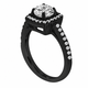 Diamond Halo Engagement Ring, 18K Yellow Gold, White Gold, Rose Gold Or Black Gold Vintage Style 1.38 Carat F SI1 GIA Certified Handcrafted 