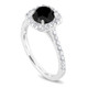 Platinum Black Diamond Cushion Engagement Ring 1.60 Carat Unique Halo Certified Handmade