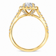 1.58 Carat Natural Diamond Halo Engagement Ring, Cushion Cut Bridal Ring 14K White, Yellow Or Rose Gold GIA Certified Handmade