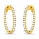2.10 Carat Inside Out Diamond Hoop Earrings, 1 Inch 14K White Gold Yellow Or Rose Gold Certified