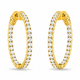 1.25 Inch Inside Out Diamond Hoop Earrings, 14K Yellow Gold 2.10 Carat Certified