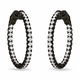 Inside Out Natural Diamond Hoop Earrings 2.10 Carat 14K Black Gold 1 Inch Handmade Certified