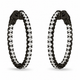 Inside Out Natural Diamond Hoop Earrings 2.10 Carat 14K Black Gold 1.25 Inch Handmade Certified