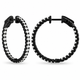 Inside Out Natural Diamond Hoop Earrings 2.10 Carat 14K Black Gold 1 Inch Handmade Certified