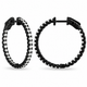 Inside Out Natural Diamond Hoop Earrings 2.10 Carat 14K Black Gold 1.25 Inch Handmade Certified
