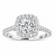 Diamond Engagement Ring Set White Gold, GSI1 Gia Certified Halo Pave Unique 1.87 Carat 14K Yellow Gold or Rose Gold Handmade 