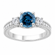 Blue Diamond Filigree Engagement Ring Platinum 1.39 Carat Unique Handmade Certified