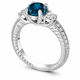 Blue Diamond Filigree Engagement Ring Platinum 1.39 Carat Unique Handmade Certified