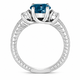 Blue Diamond Filigree Engagement Ring Platinum 1.39 Carat Unique Handmade Certified