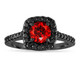 1.67 Carat Red Diamond Engagement Ring, Fancy Red Diamond Wedding Ring, 14K Black Gold Unique Certified Handmade
