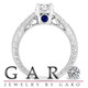 Diamond & Sapphire Engagement Ring, Platinum Sapphire Wedding Ring, GIA Certified 0.80 Carat Unique Antique Vintage Style Handmade
