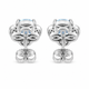 Aquamarine and Diamond Floral Halo Stud Earrings 3.32 Carat Filigree Gallery 14K White Gold or Yellow Gold Unique Handmade