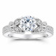 Diamond Butterfly Engagement Ring 0.88 Carat 14K White Gold GIA Certified Unique Handmade 