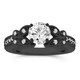 Vintage Butterfly Diamond Engagement Ring Handmade Gia Certified 14K Black Gold Unique Bridal Wedding Ring 0.68 Carat 

