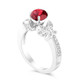 1.38 Carat Garnet Engagement Ring, Red Garnet and Diamonds Wedding Ring, Anniversary Butterfly Ring, 14K White Gold Certified Pave Unique
