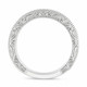 Filigree Wedding Band, Vintage Wedding Ring, Anniversary Ring, Antique Style Engraved 14K White Gold Handmade