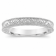 Platinum Wedding Band, Vintage Wedding Ring, Filigree Anniversary Ring, Antique Style Engraved Handmade