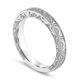 Platinum Wedding Band, Vintage Wedding Ring, Filigree Anniversary Ring, Antique Style Engraved Handmade