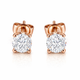 1 Carat Natural Diamond Stud Earrings 14K Rose Gold GIA Certified Unique Gallery Designs Handmade