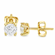 1 Carat Natural Diamond Stud Earrings 14K Yellow Gold Handmade Unique Gallery Designs Gia Certified