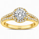 1.03 Carat Natural Diamond Halo Engagement Ring Filigree Gallery 14K White Gold or Yellow Gold GIA Certified Handmade