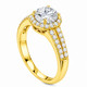 1.03 Carat Natural Diamond Halo Engagement Ring Filigree Gallery 14K White Gold or Yellow Gold GIA Certified Handmade