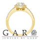 1.03 Carat Natural Diamond Halo Engagement Ring 14K Yellow Gold GIA Certified Unique Handmade