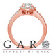 Natural Diamond Halo Engagement Ring 1.03 Carat 14K Rose Gold GIA Certified Unique Handmade