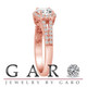 Natural Diamond Halo Engagement Ring 1.03 Carat 14K Rose Gold GIA Certified Unique Handmade